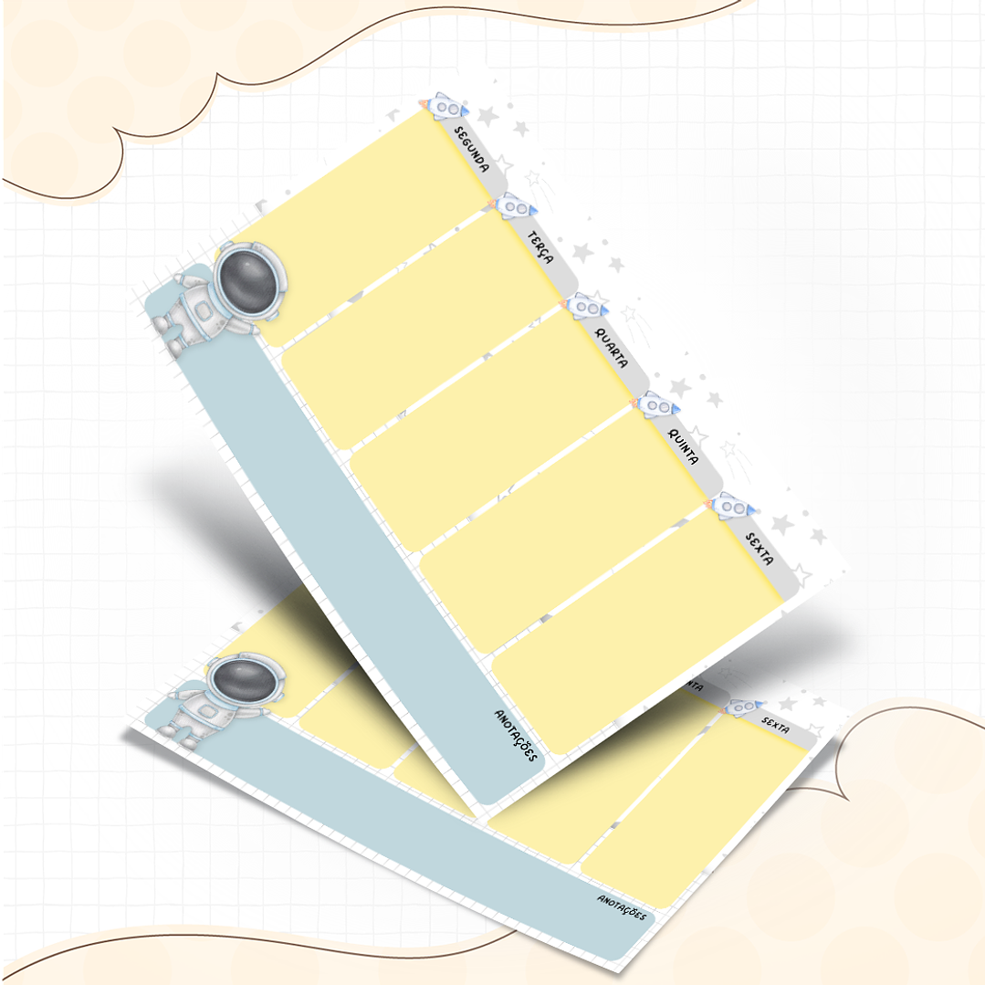 Kit Digital Encadernação Astronauta - Volta às Aulas 4