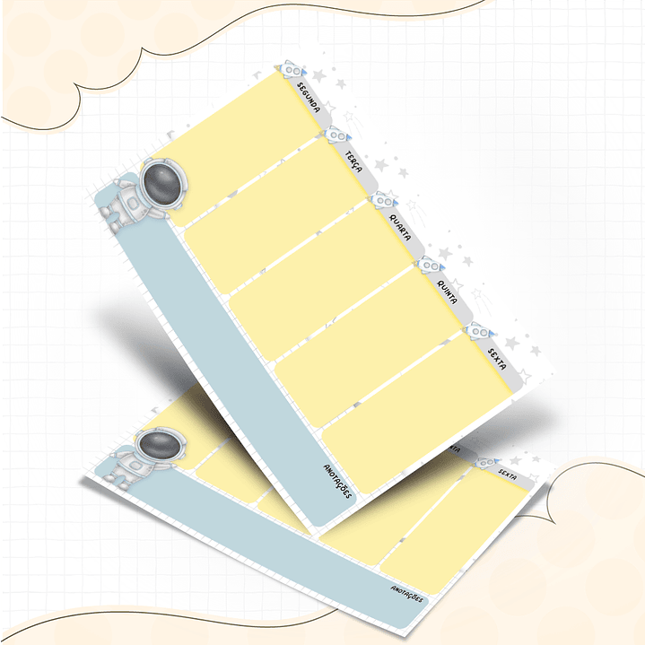 Kit Digital Encadernação Astronauta - Volta às Aulas 4