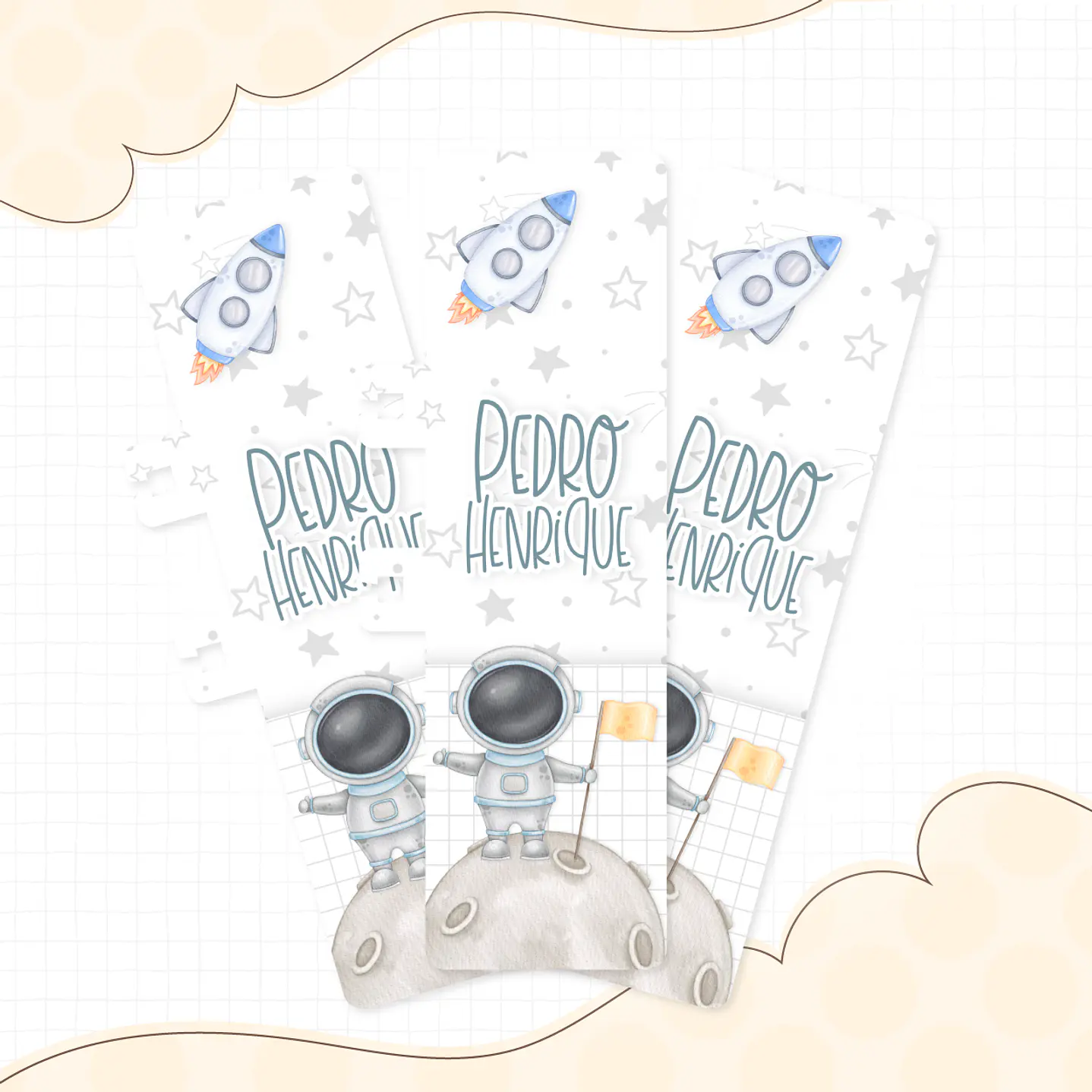 Kit Digital Encadernação Astronauta - Volta às Aulas 5