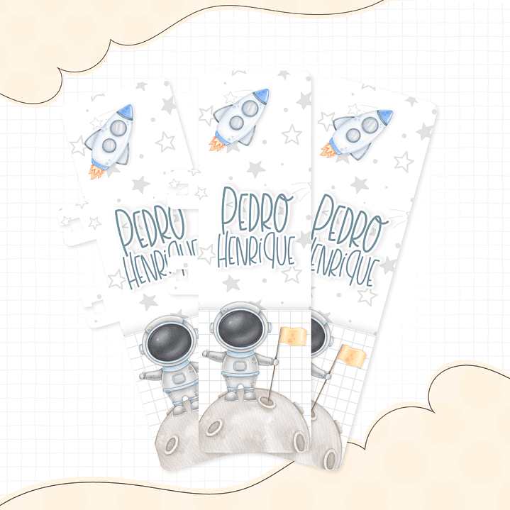 Kit Digital Encadernação Astronauta - Volta às Aulas 5