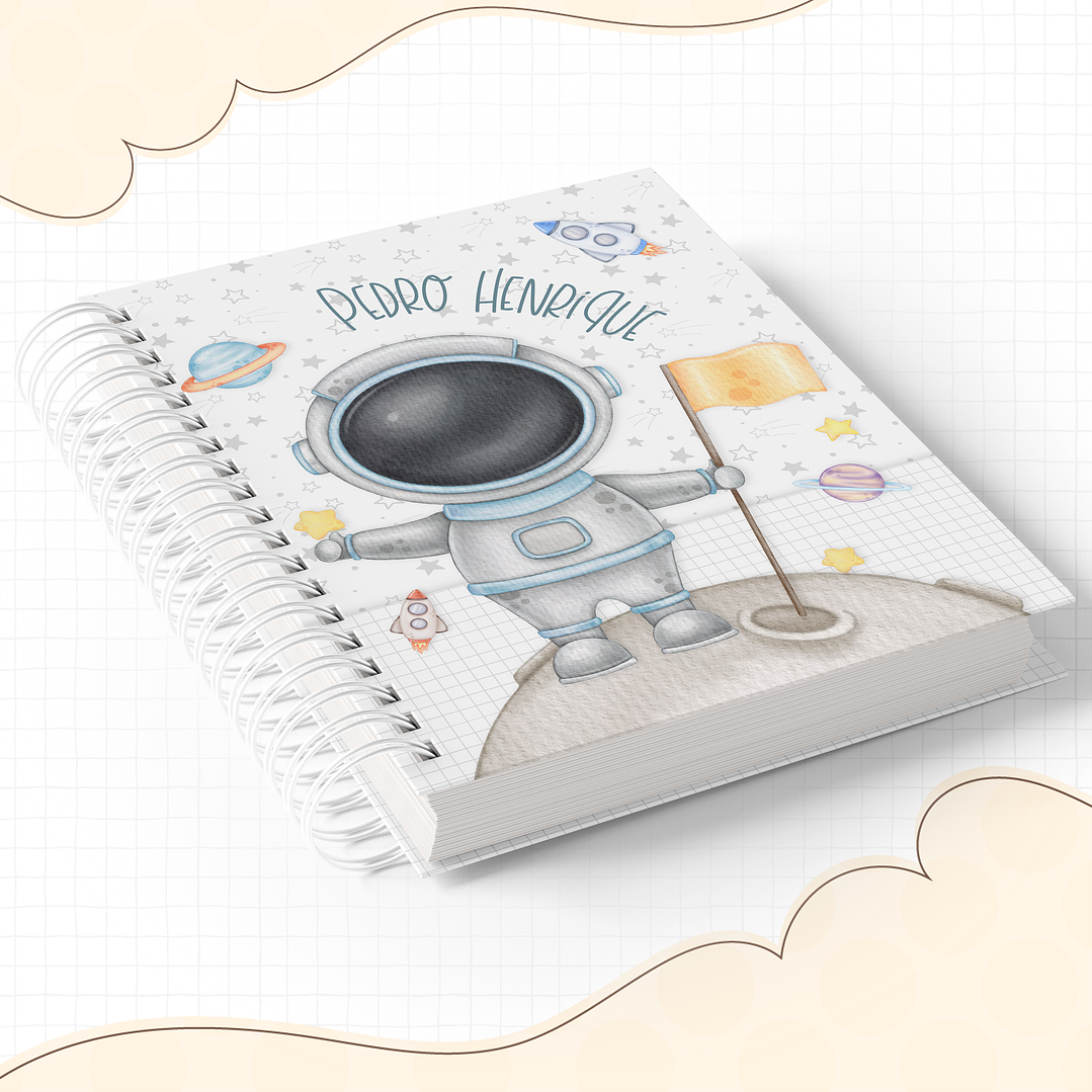 Kit Digital Encadernação Astronauta - Volta às Aulas 3