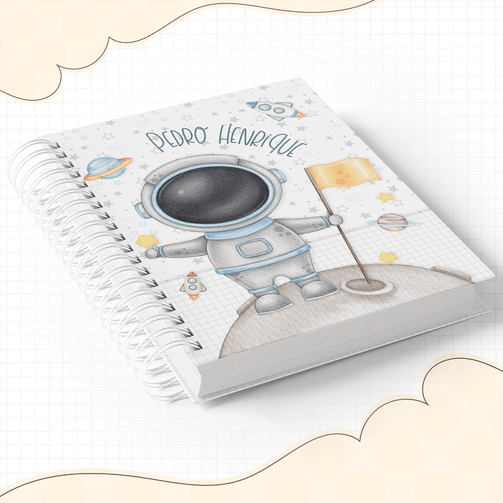 Kit Digital Encadernação Astronauta - Volta às Aulas 3
