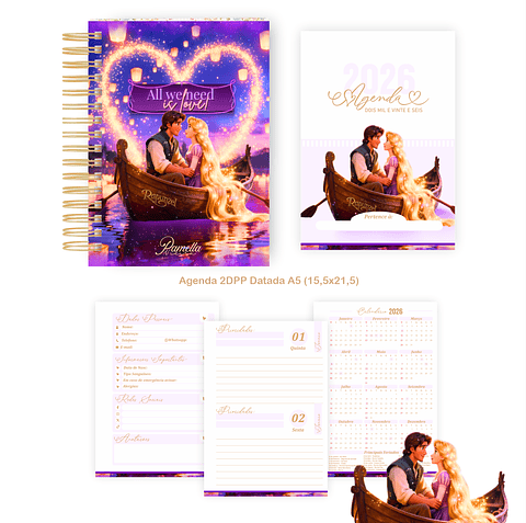 Encadernação Rapunzel Agenda e Planner 2026