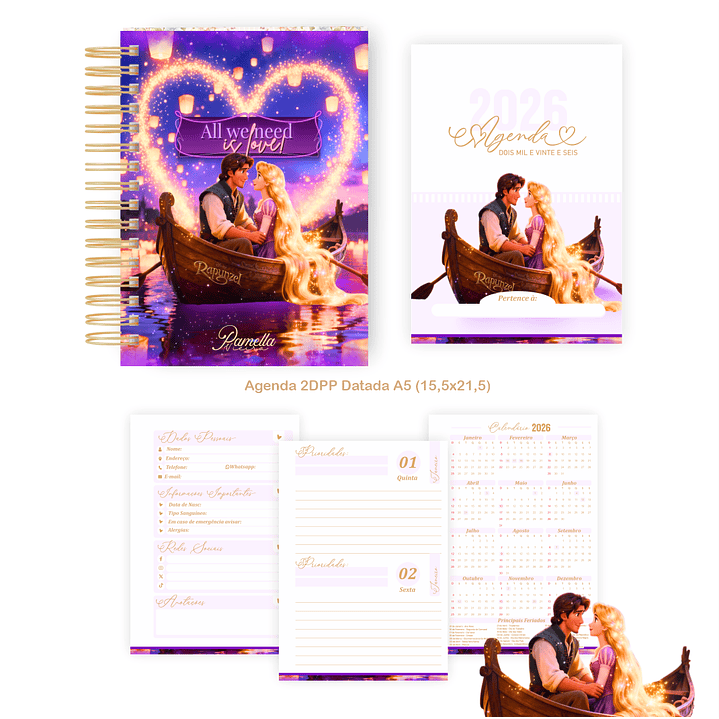 Encadernação Rapunzel Agenda e Planner 2026 1
