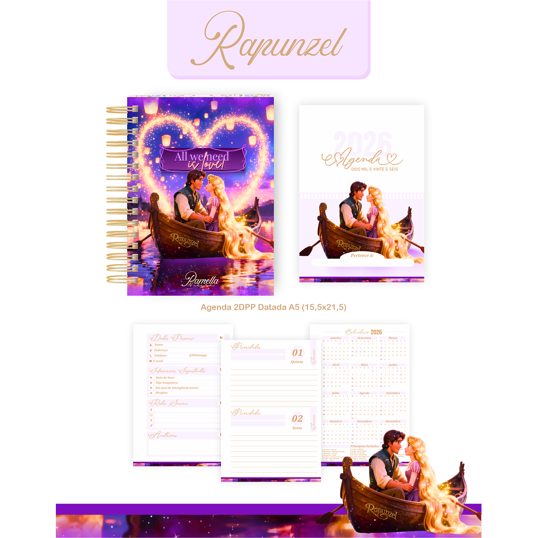 Encadernação Rapunzel Agenda e Planner 2026 4