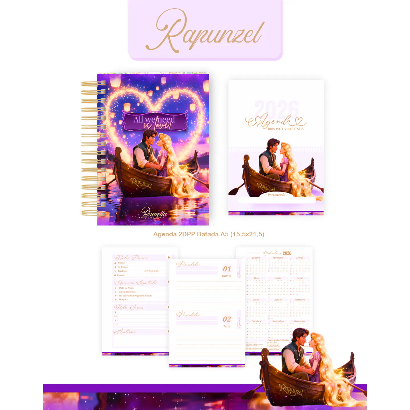 Encadernação Rapunzel Agenda e Planner 2026 4
