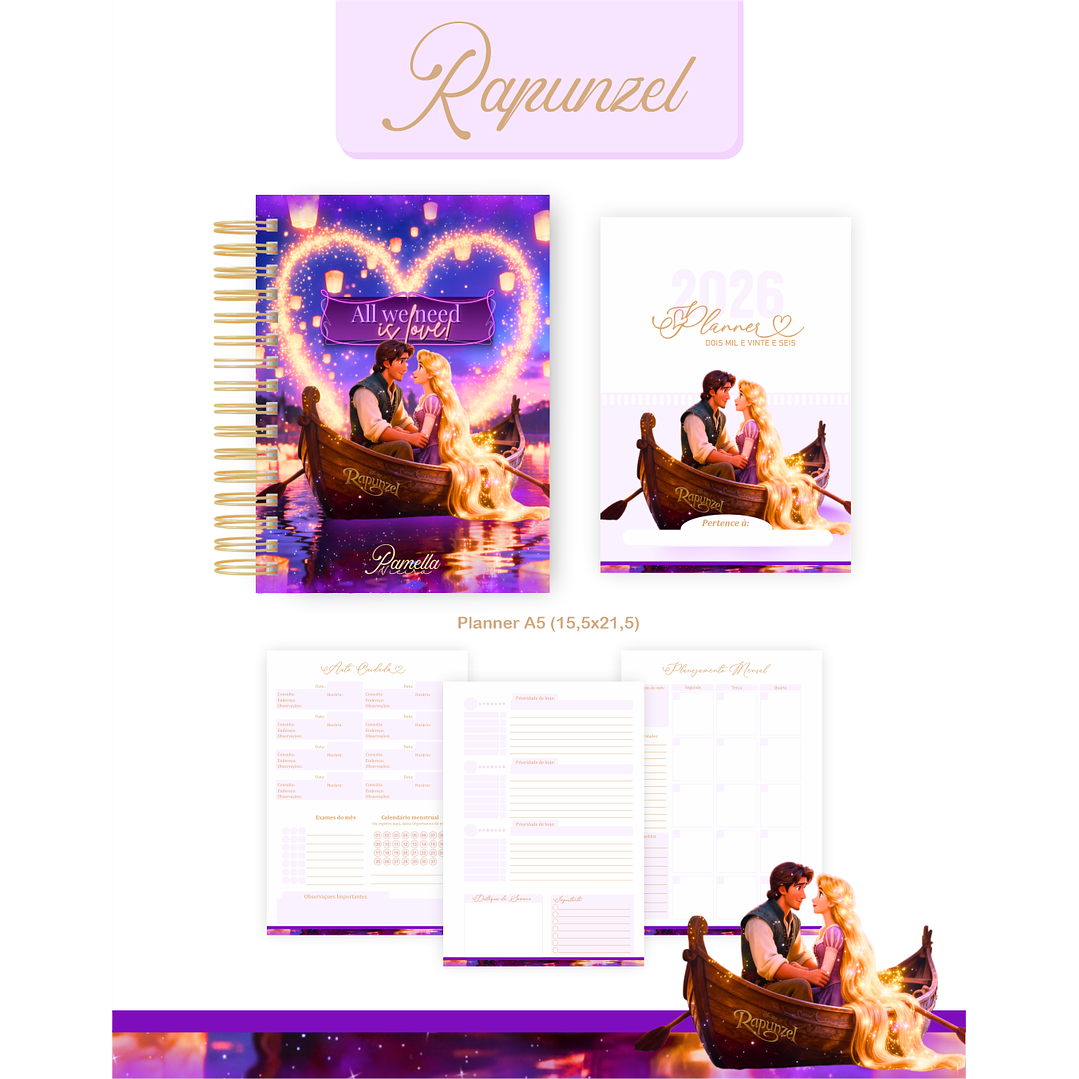 Encadernação Rapunzel Agenda e Planner 2026 5