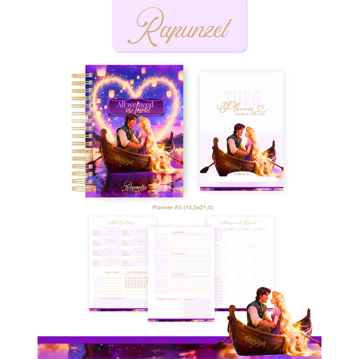 Encadernação Rapunzel Agenda e Planner 2026 5