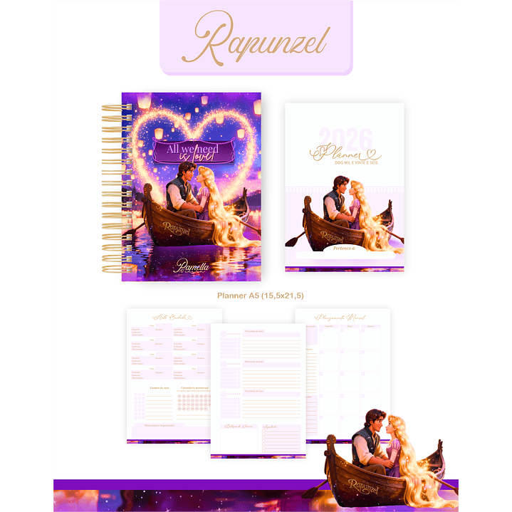 Encadernação Rapunzel Agenda e Planner 2026 5
