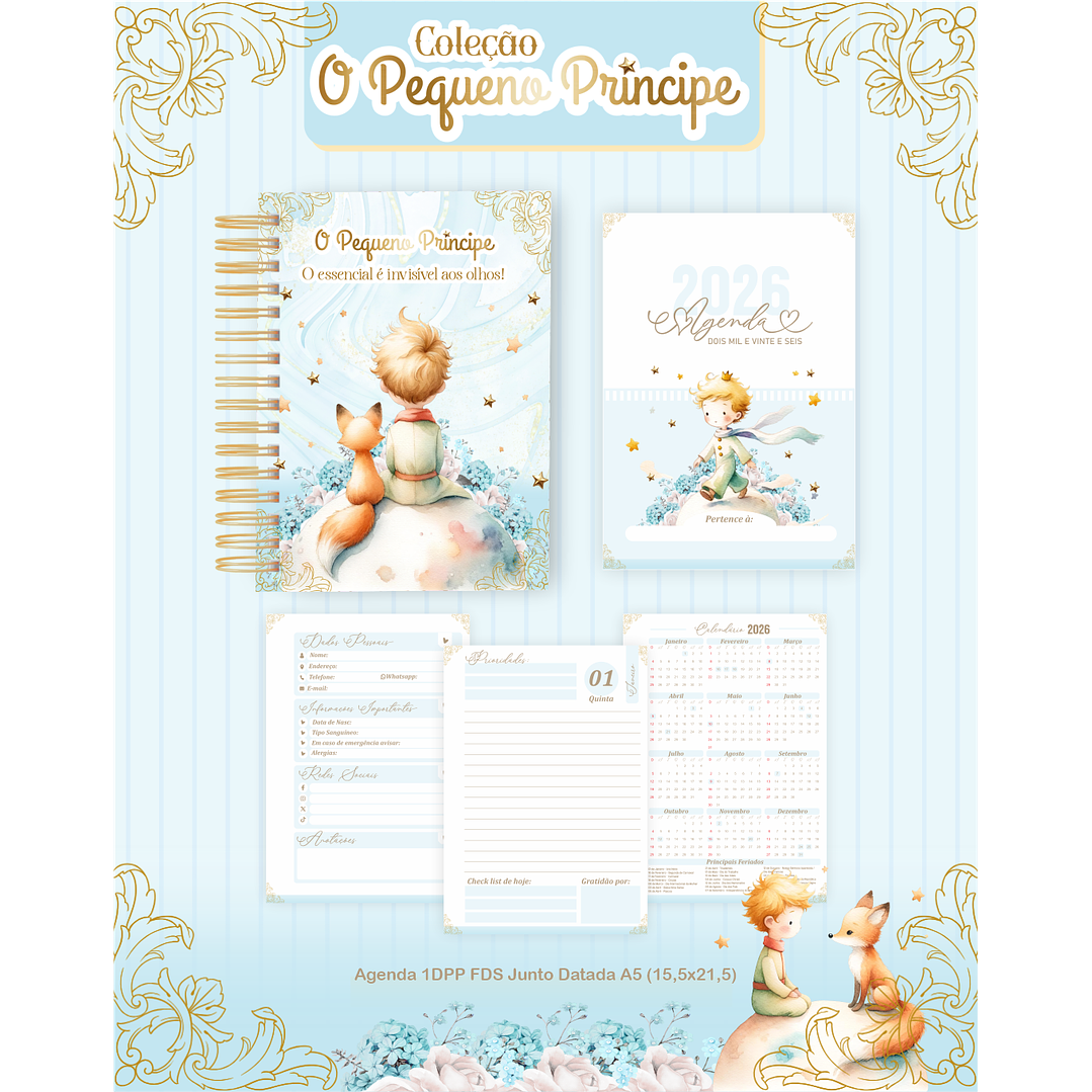 Pack papelaria 74 Temas com Agendas 2026, Planner e Notepads 3