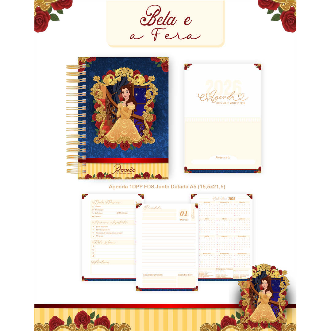 Pack papelaria 74 Temas com Agendas 2026, Planner e Notepads 2