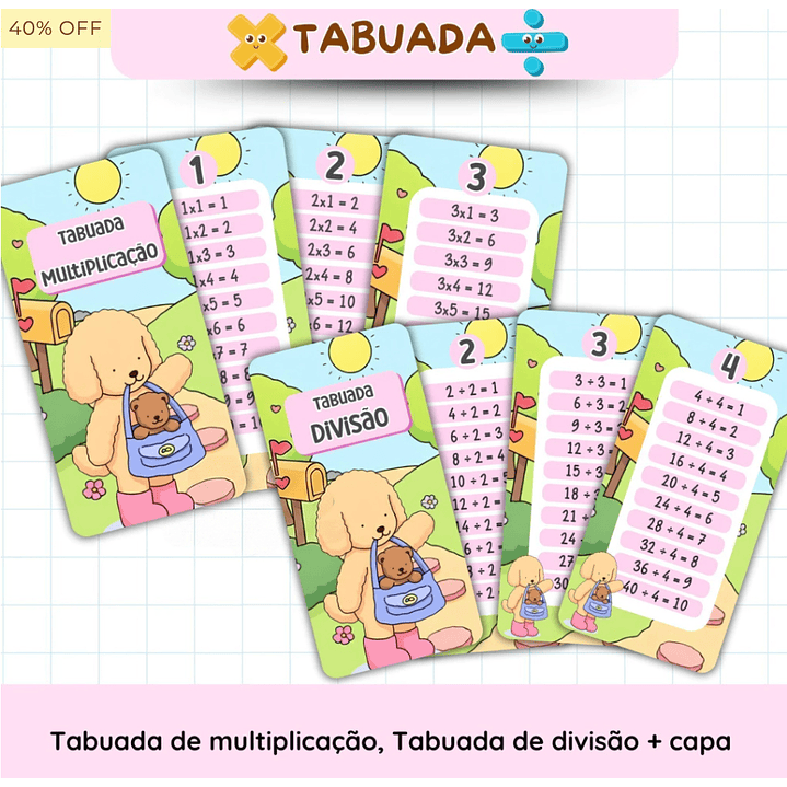Kit Digital Tabuada Bobbie Goods Menina 1