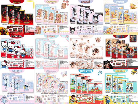 Pack Encadernação 50 Temas Variados - Volta às Aulas 