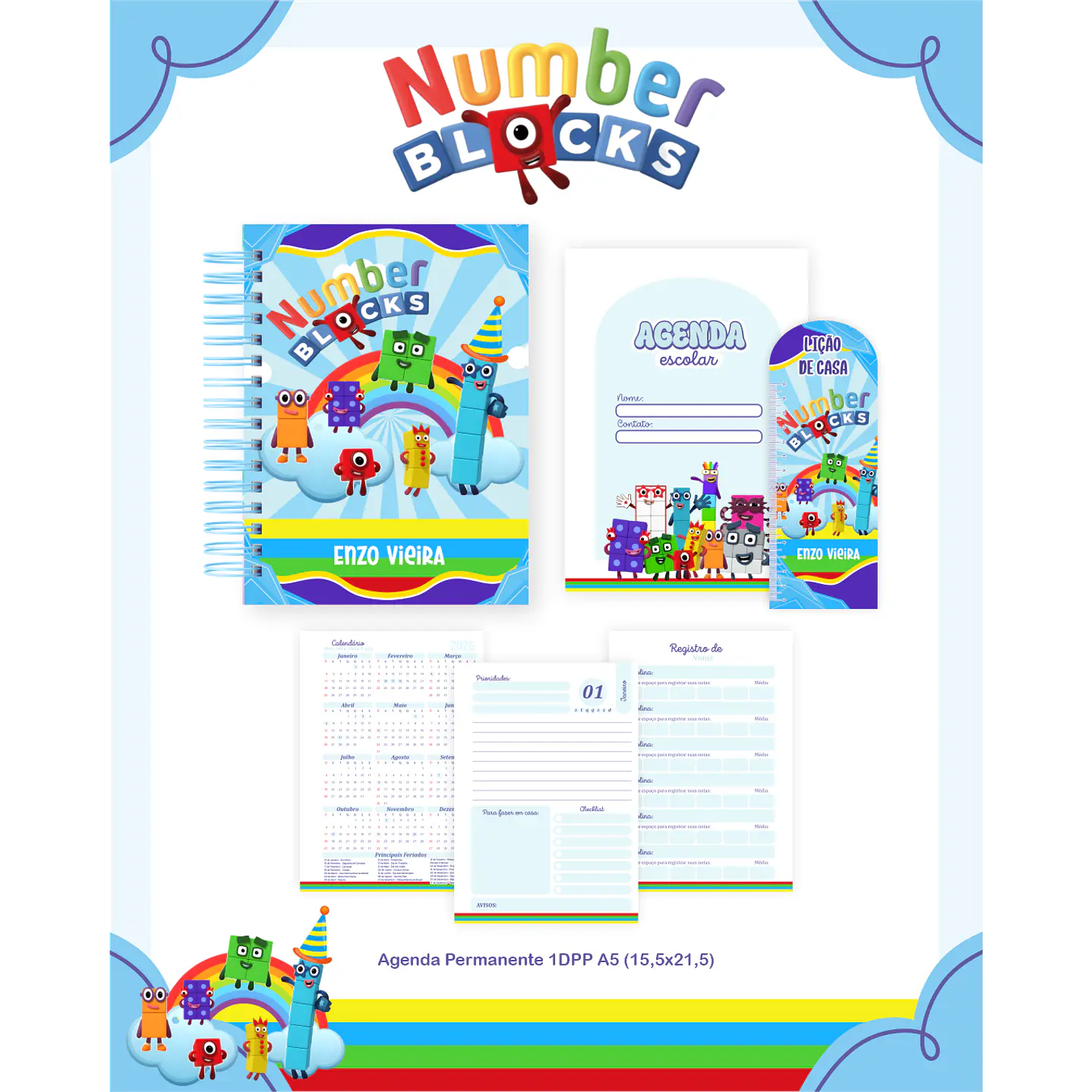 Encadernação Numberblocks - Volta às Aulas 3