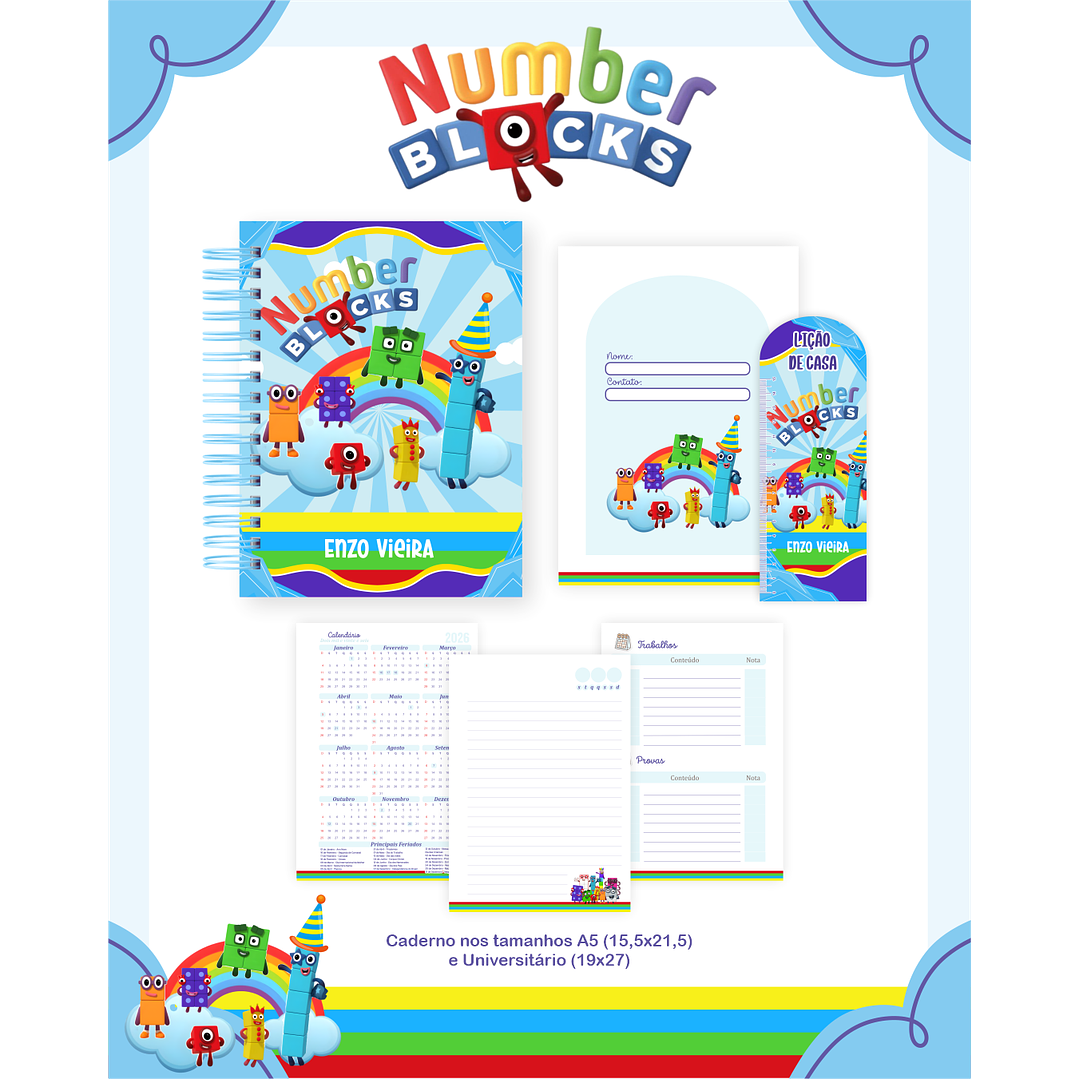 Encadernação Numberblocks - Volta às Aulas 5