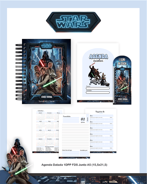 Kit Digital Encadernação Star Wars - Volta às Aulas