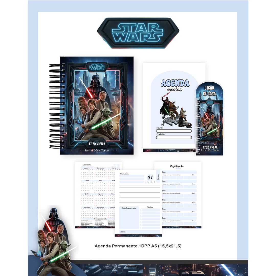 Kit Digital Encadernação Star Wars - Volta às Aulas 3