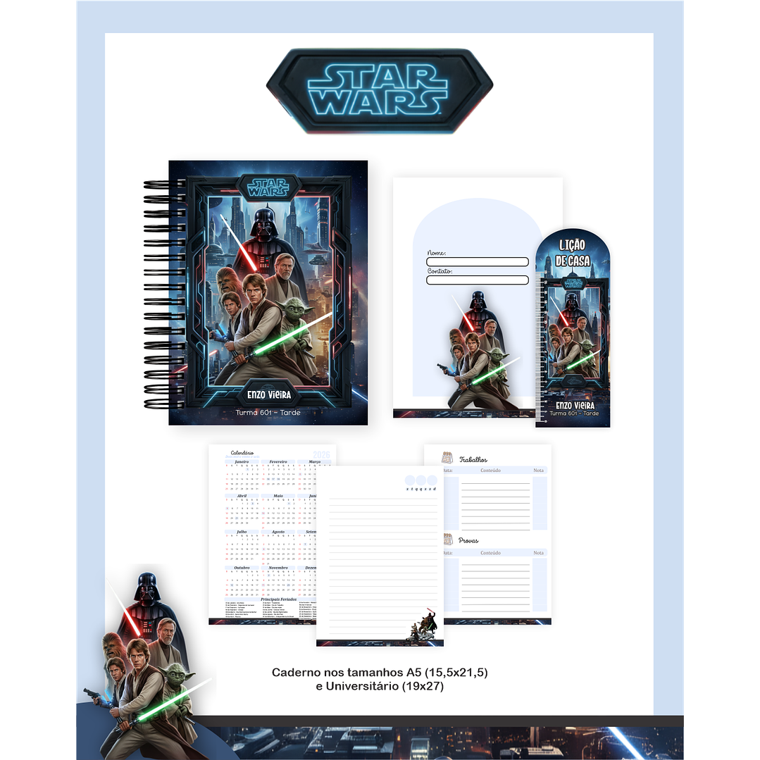 Kit Digital Encadernação Star Wars - Volta às Aulas 4
