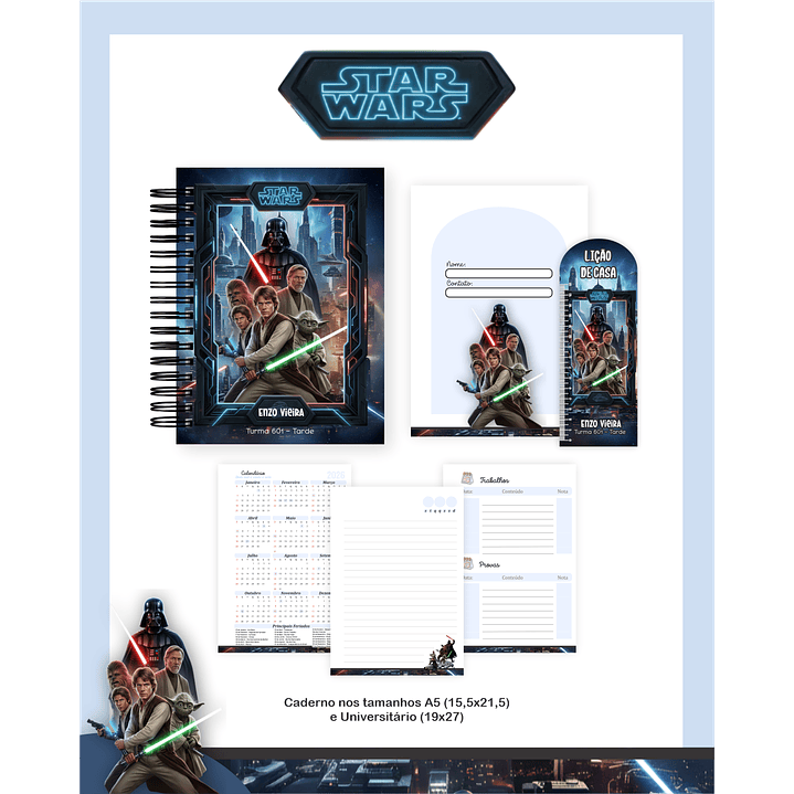 Kit Digital Encadernação Star Wars - Volta às Aulas 4