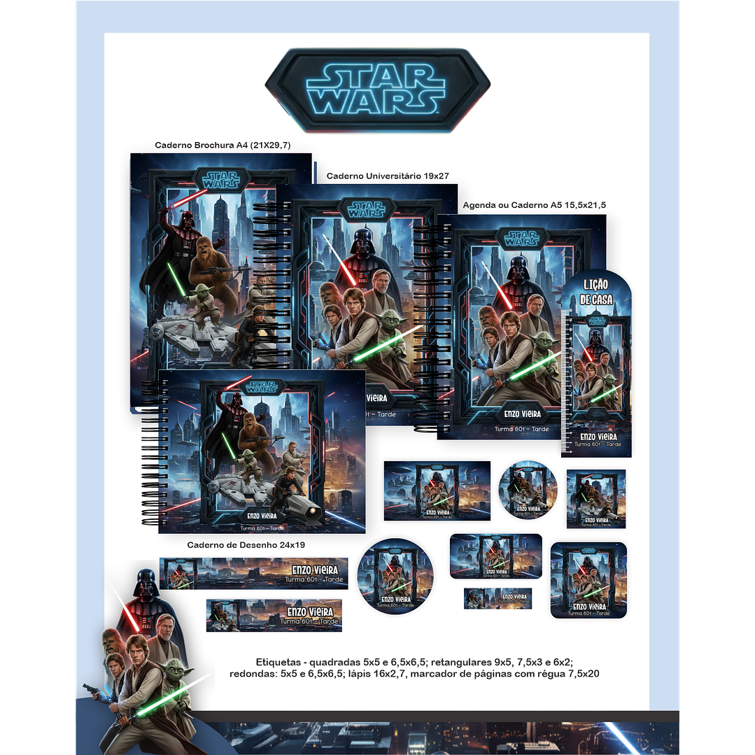 Kit Digital Encadernação Star Wars - Volta às Aulas 5