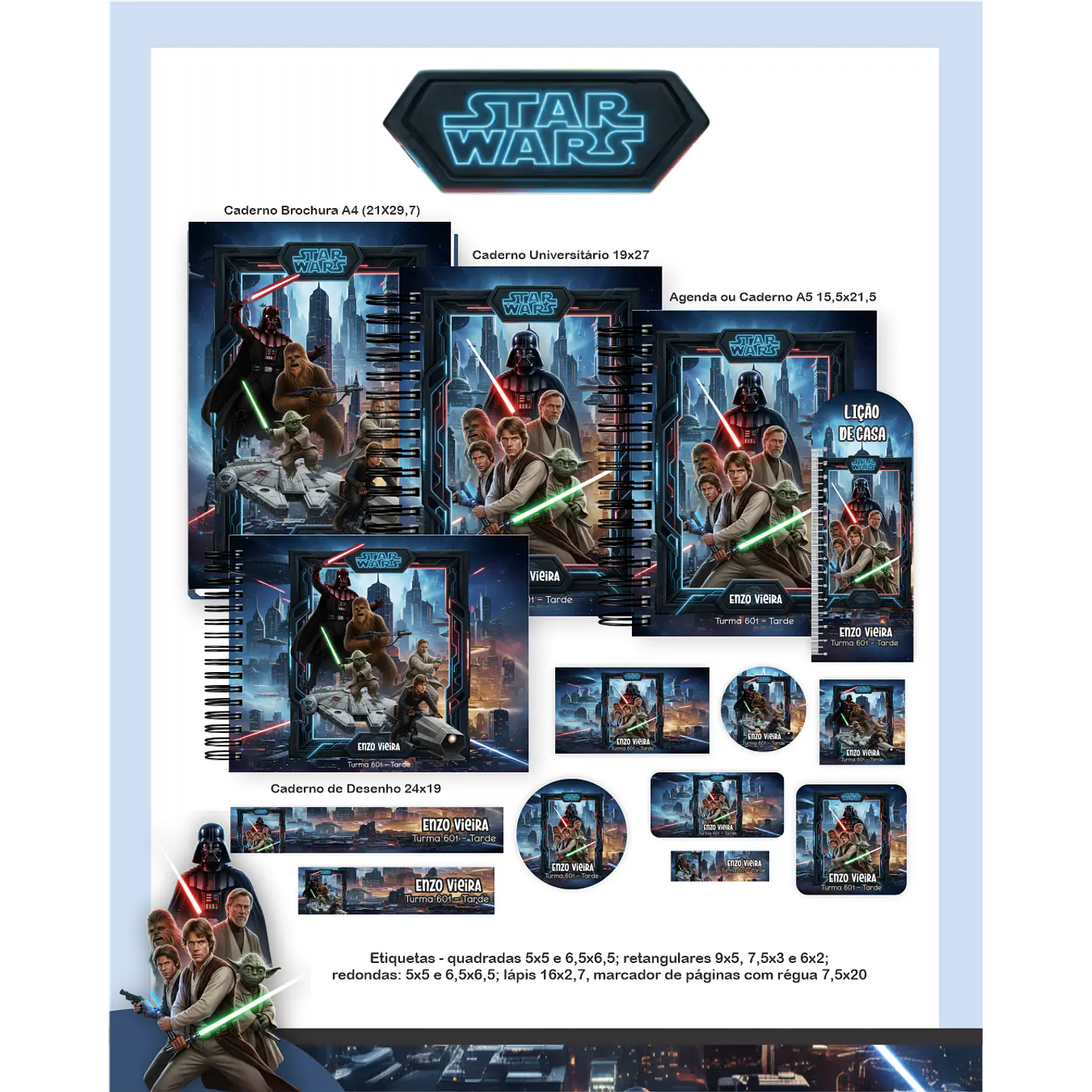 Kit Digital Encadernação Star Wars - Volta às Aulas 5