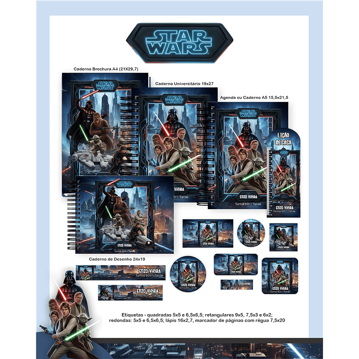 Kit Digital Encadernação Star Wars - Volta às Aulas 5