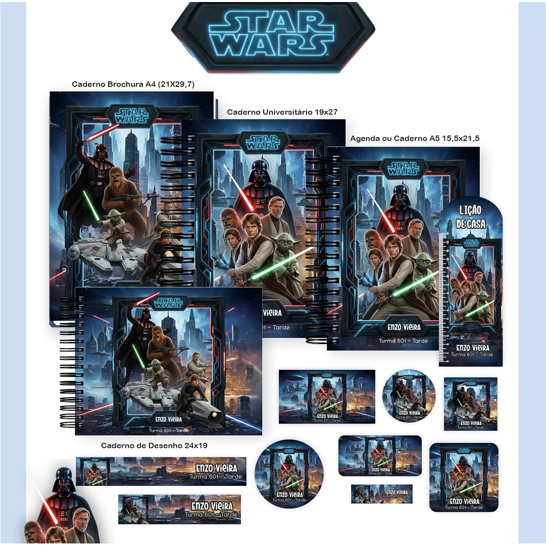 Kit Digital Encadernação Star Wars - Volta às Aulas 1