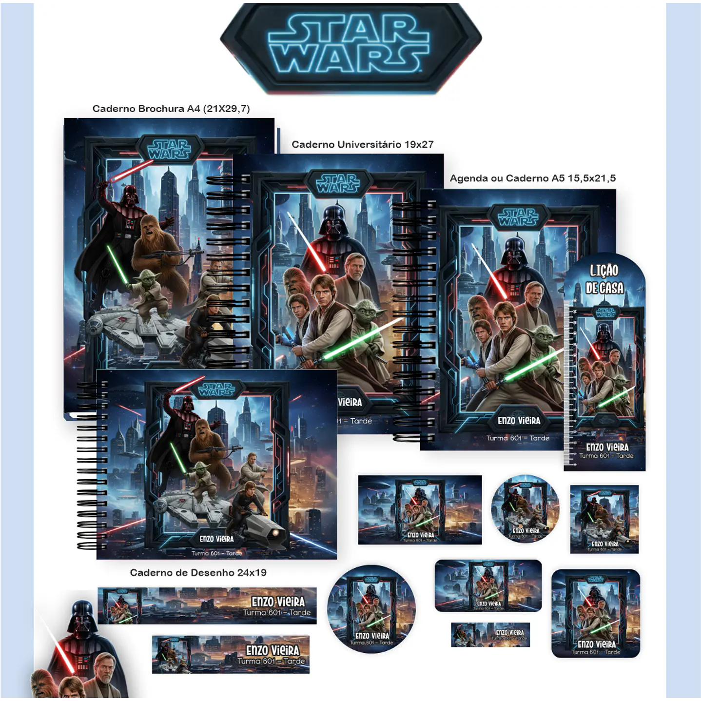 Kit Digital Encadernação Star Wars - Volta às Aulas 1