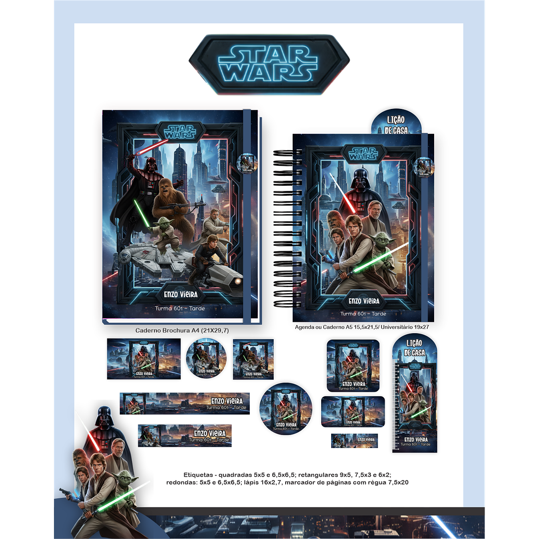 Kit Digital Encadernação Star Wars - Volta às Aulas 6