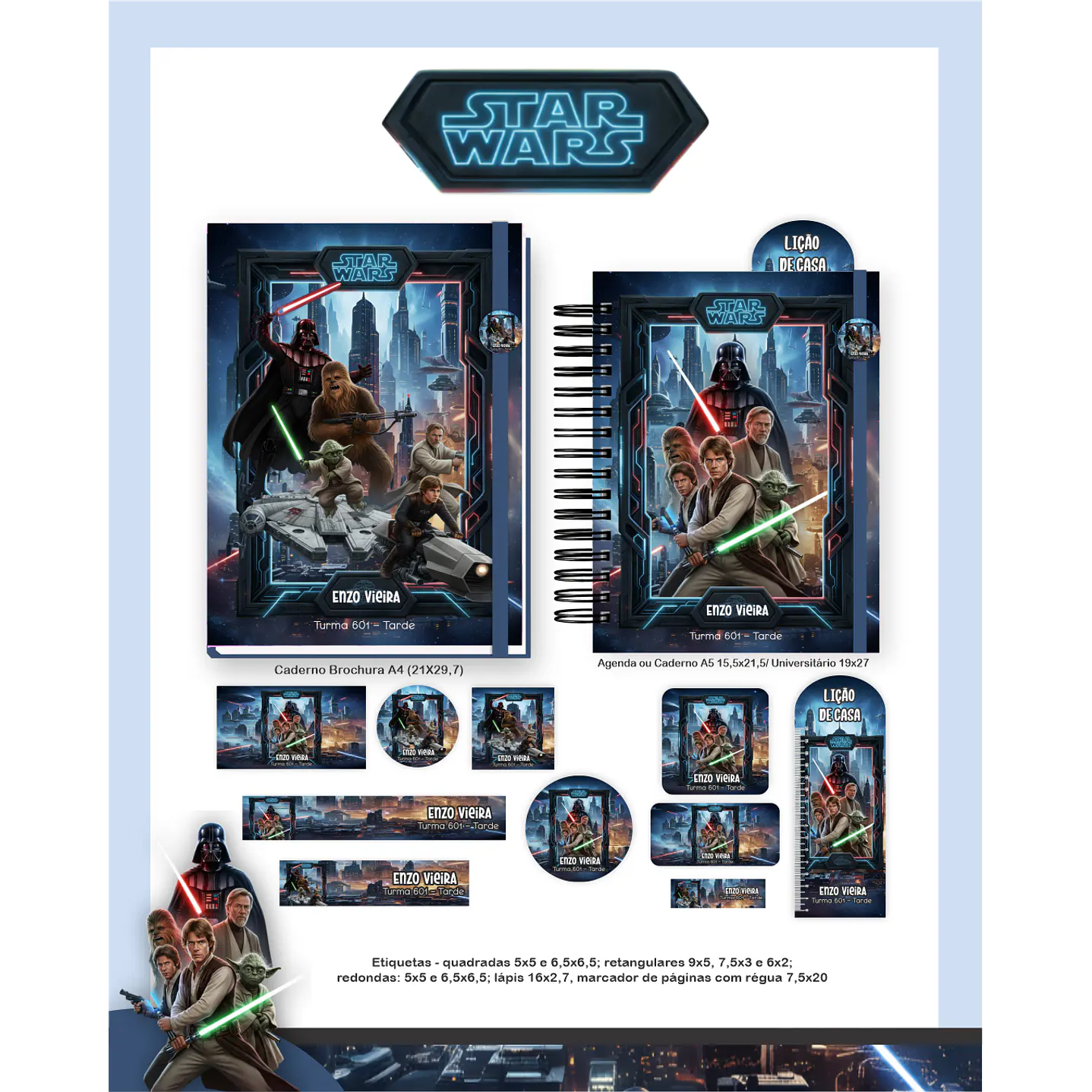 Kit Digital Encadernação Star Wars - Volta às Aulas 6