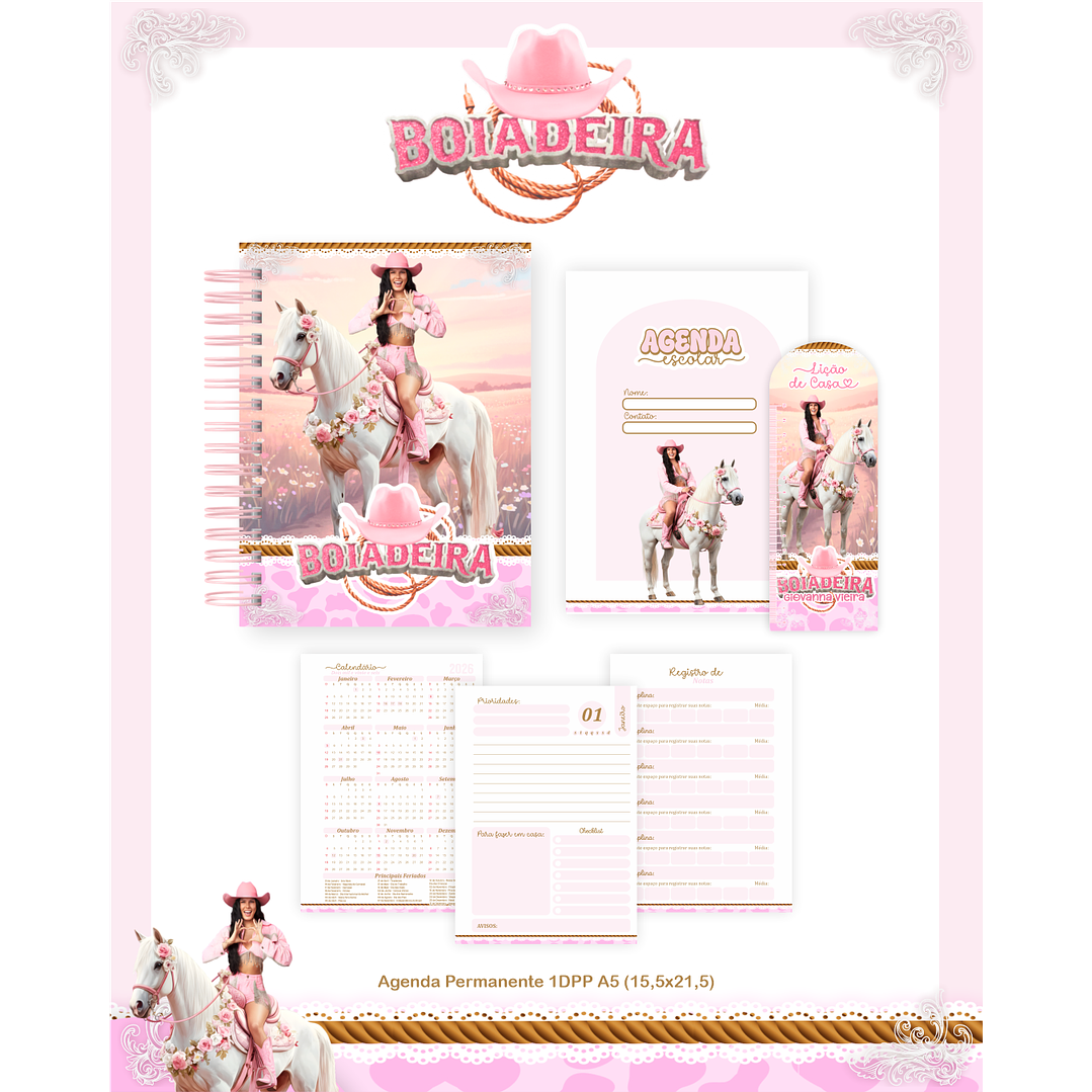 Kit Digital Encadernação Boiadeira - Volta às Aulas 5