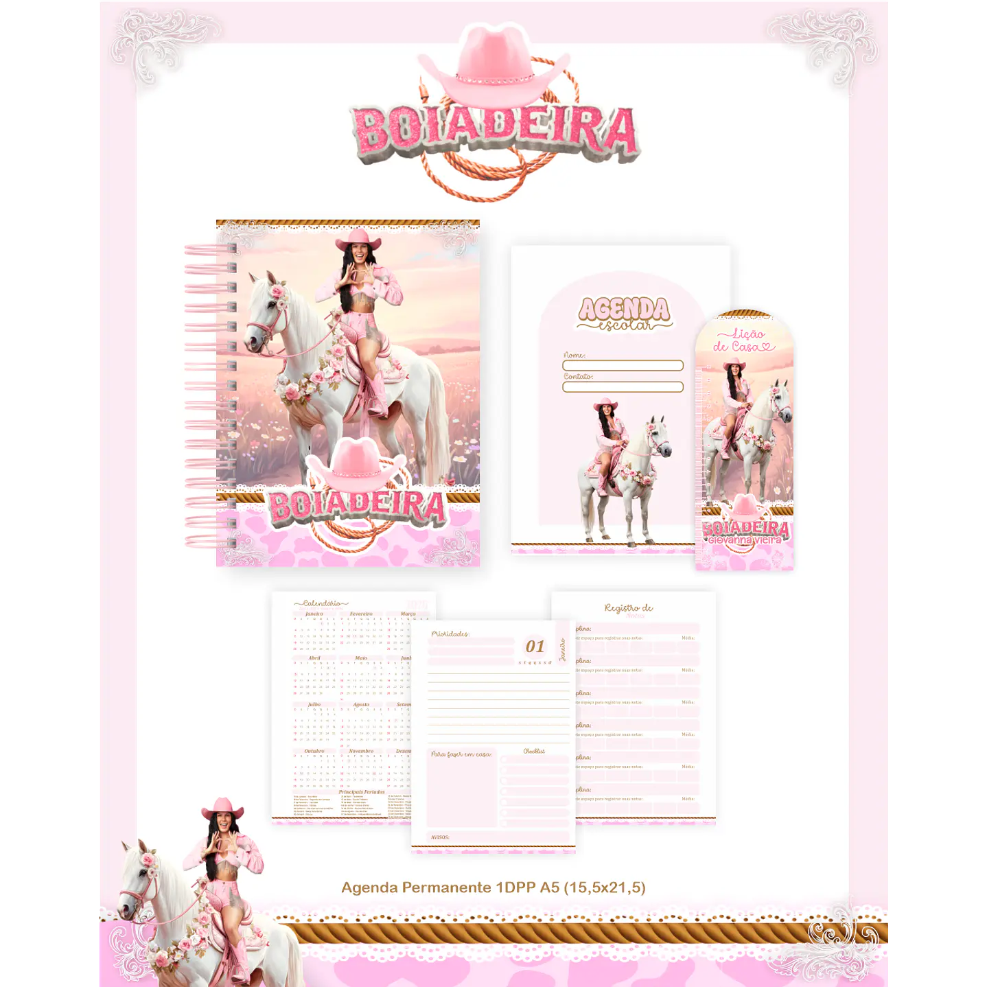 Kit Digital Encadernação Boiadeira - Volta às Aulas 5