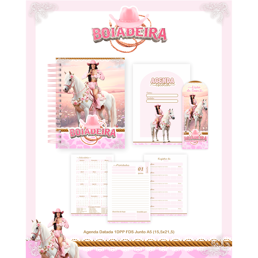 Kit Digital Encadernação Boiadeira - Volta às Aulas 1