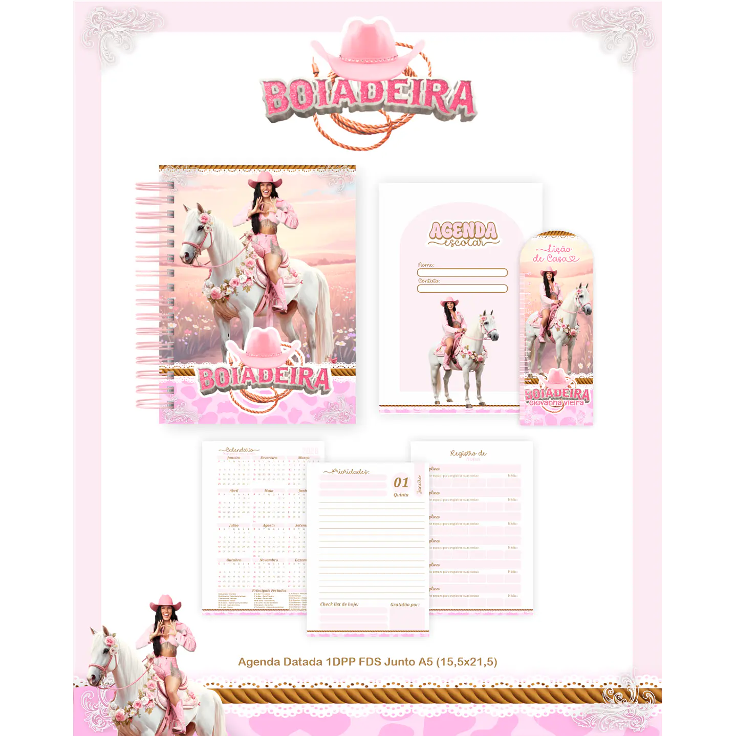 Kit Digital Encadernação Boiadeira - Volta às Aulas 1