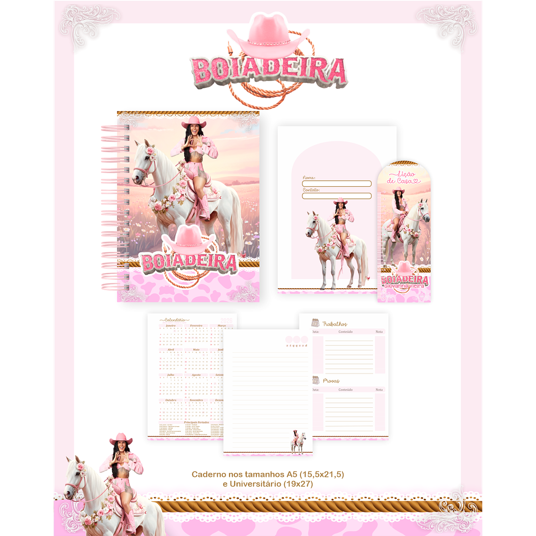 Kit Digital Encadernação Boiadeira - Volta às Aulas 6