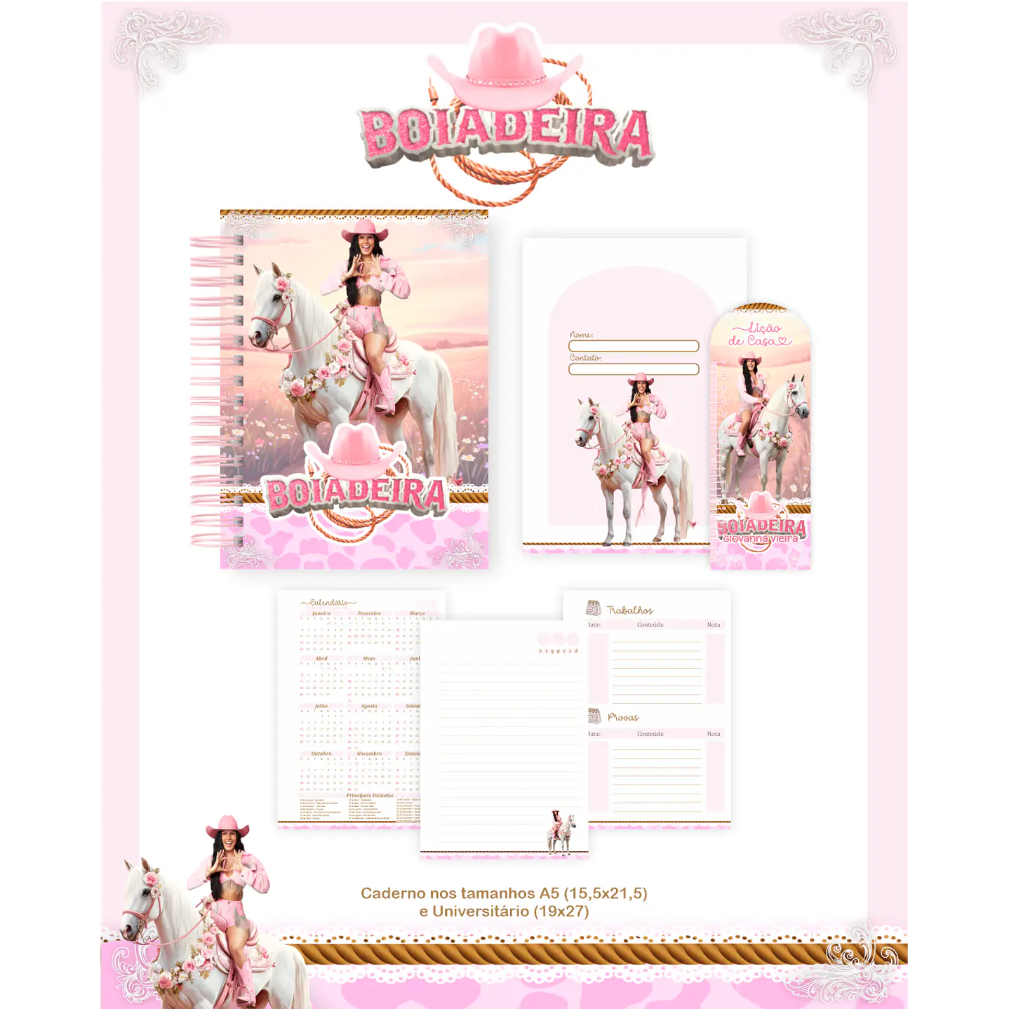 Kit Digital Encadernação Boiadeira - Volta às Aulas 6