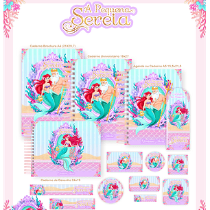 Kit Digital Encadernação A Pequena Sereia - Volta às Aulas