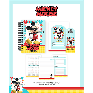 Kit Digital Encadernação Mickey - Volta às Aulas Completo