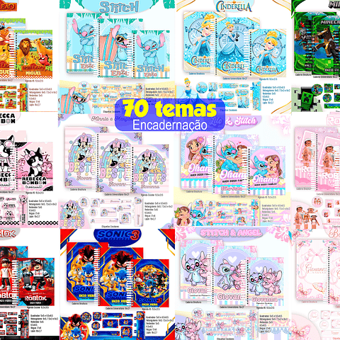 Pack Encadernação 70 Temas Variados - Volta às Aulas