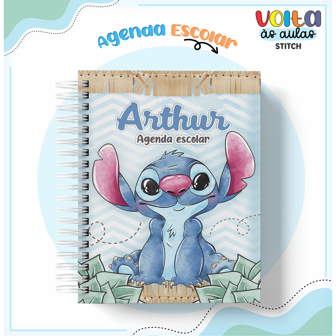 Kit Digital Encadernação Stitch Menino - Volta às Aulas 2