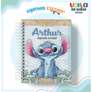 Kit Digital Encadernação Stitch Menino - Volta às Aulas