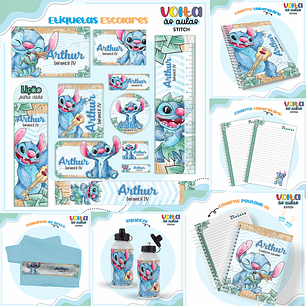 Kit Digital Encadernação Stitch Menino - Volta às Aulas