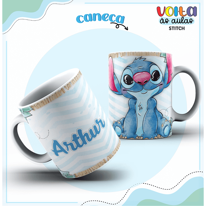 Kit Digital Encadernação Stitch Menino - Volta às Aulas 6