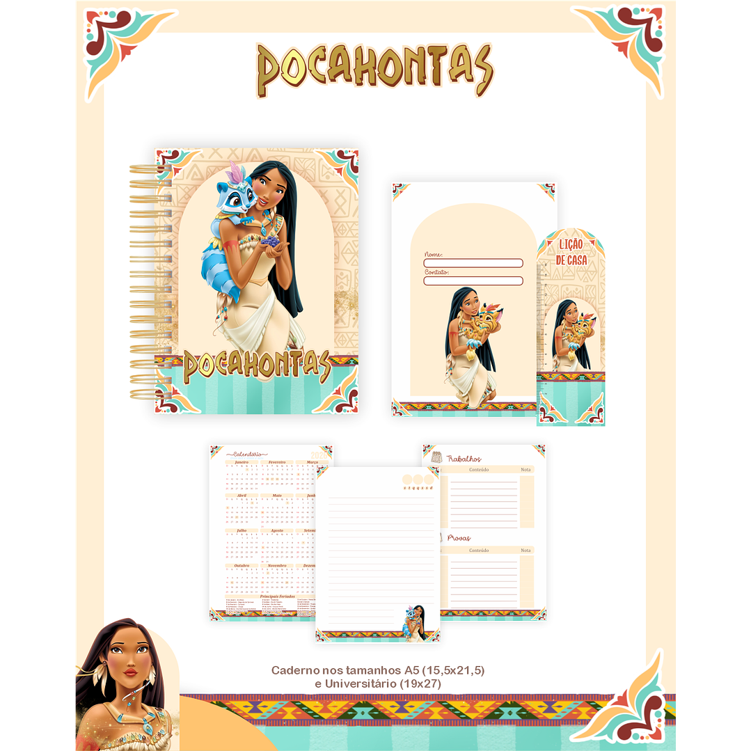 Encadernação Pocahontas - Volta às Aulas Completo 2