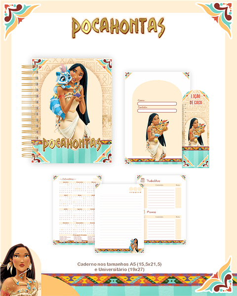 Encadernação Pocahontas - Volta às Aulas Completo