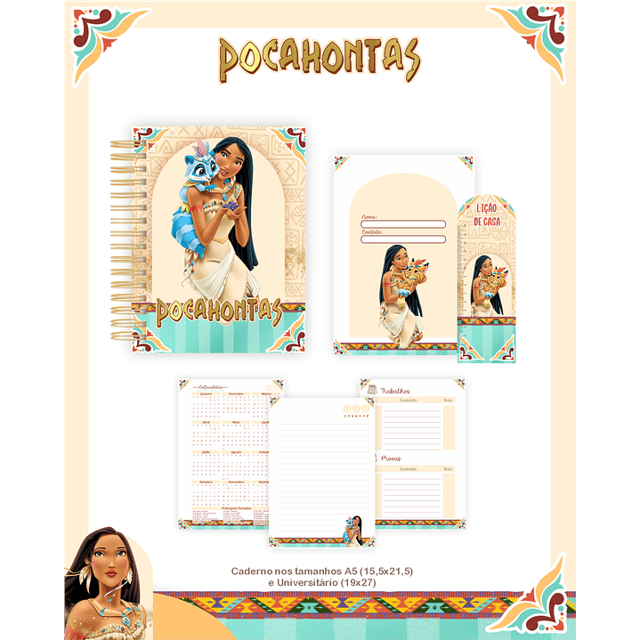 Encadernação Pocahontas - Volta às Aulas Completo 2