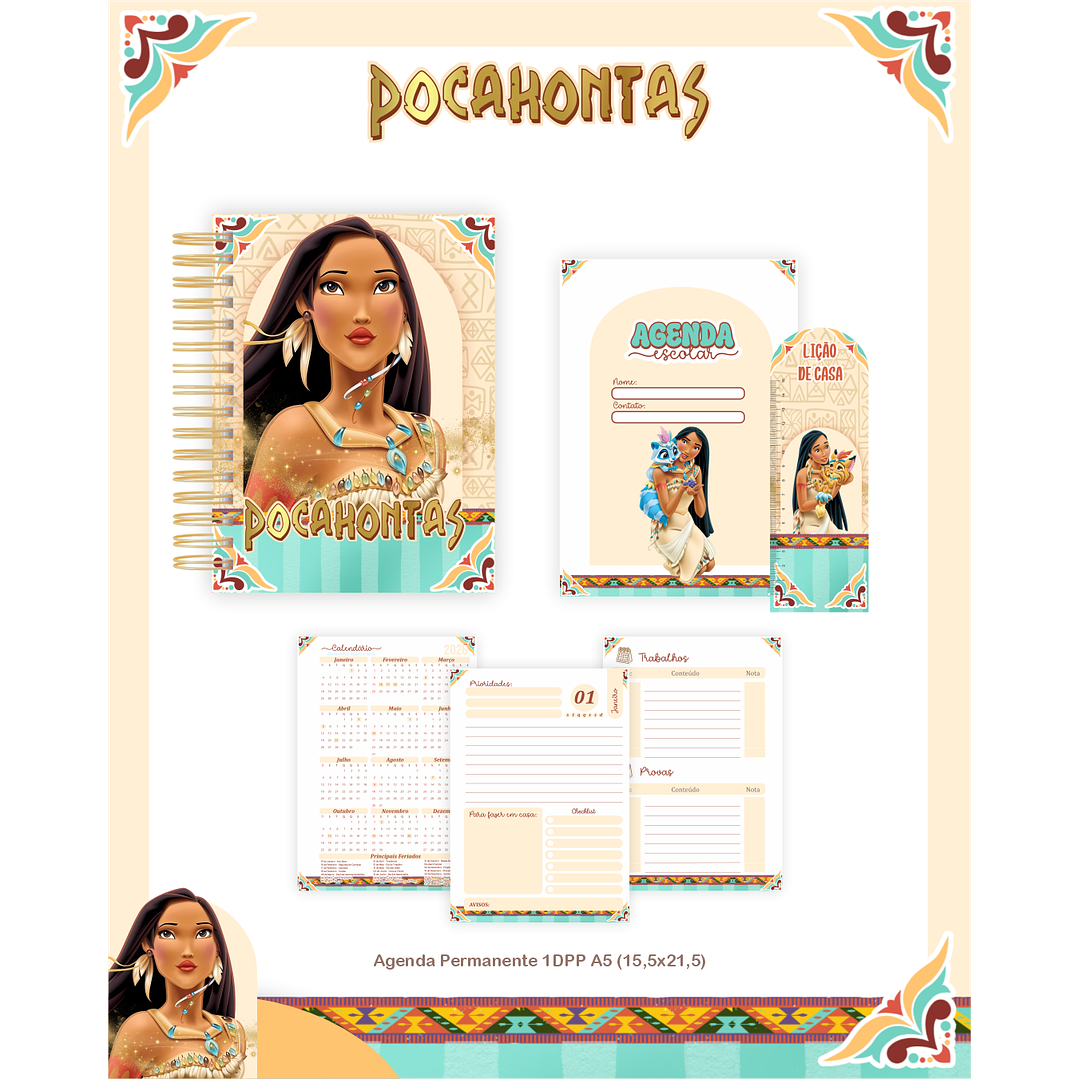 Encadernação Pocahontas - Volta às Aulas Completo 3