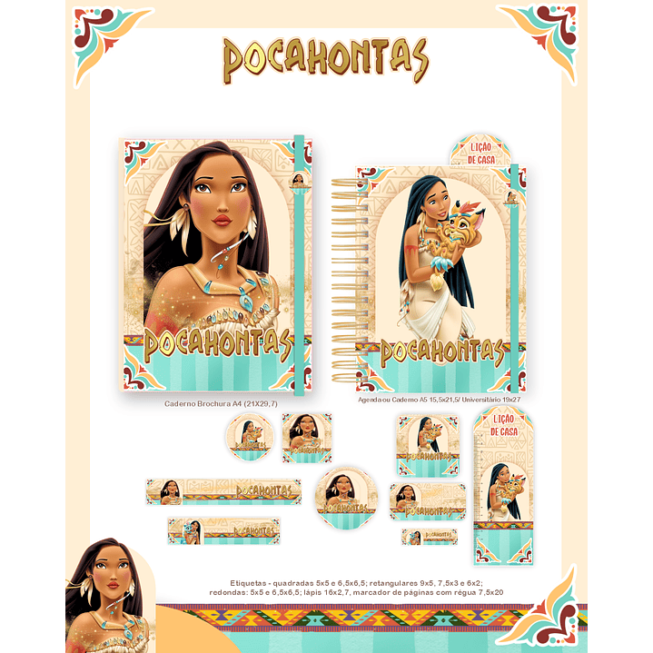 Encadernação Pocahontas - Volta às Aulas Completo 4