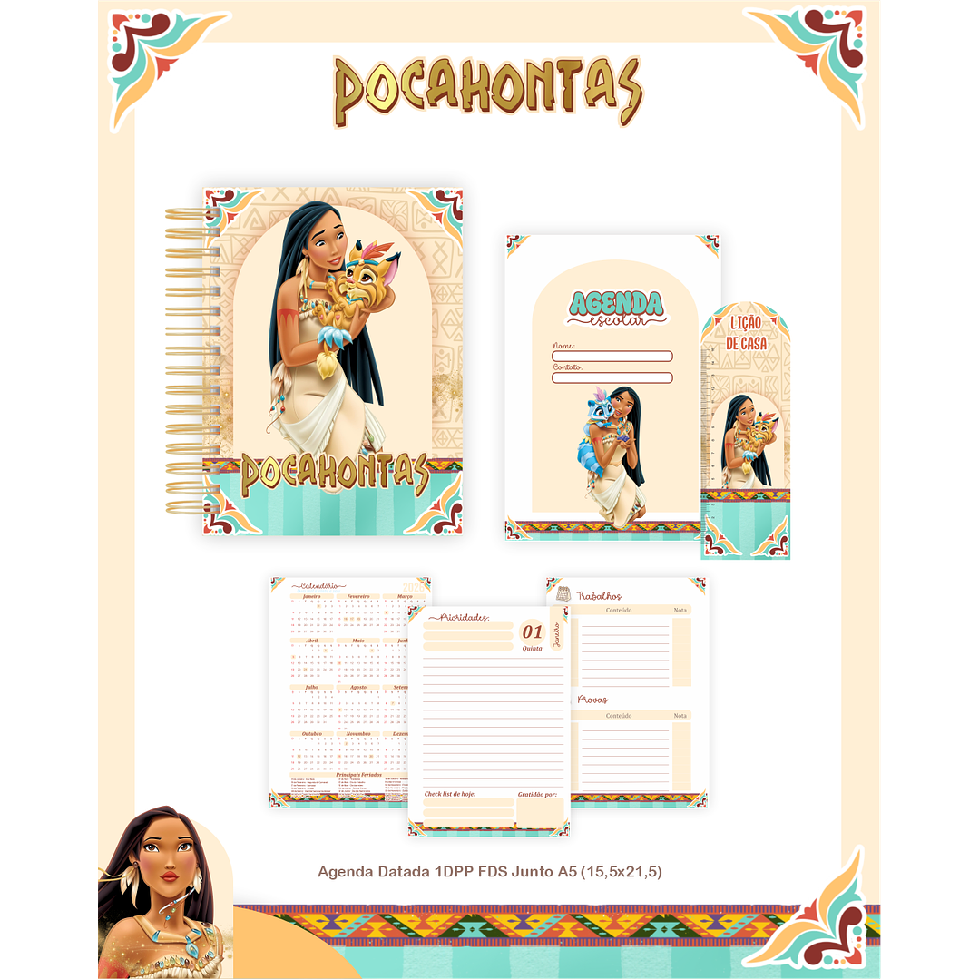Encadernação Pocahontas - Volta às Aulas Completo 5