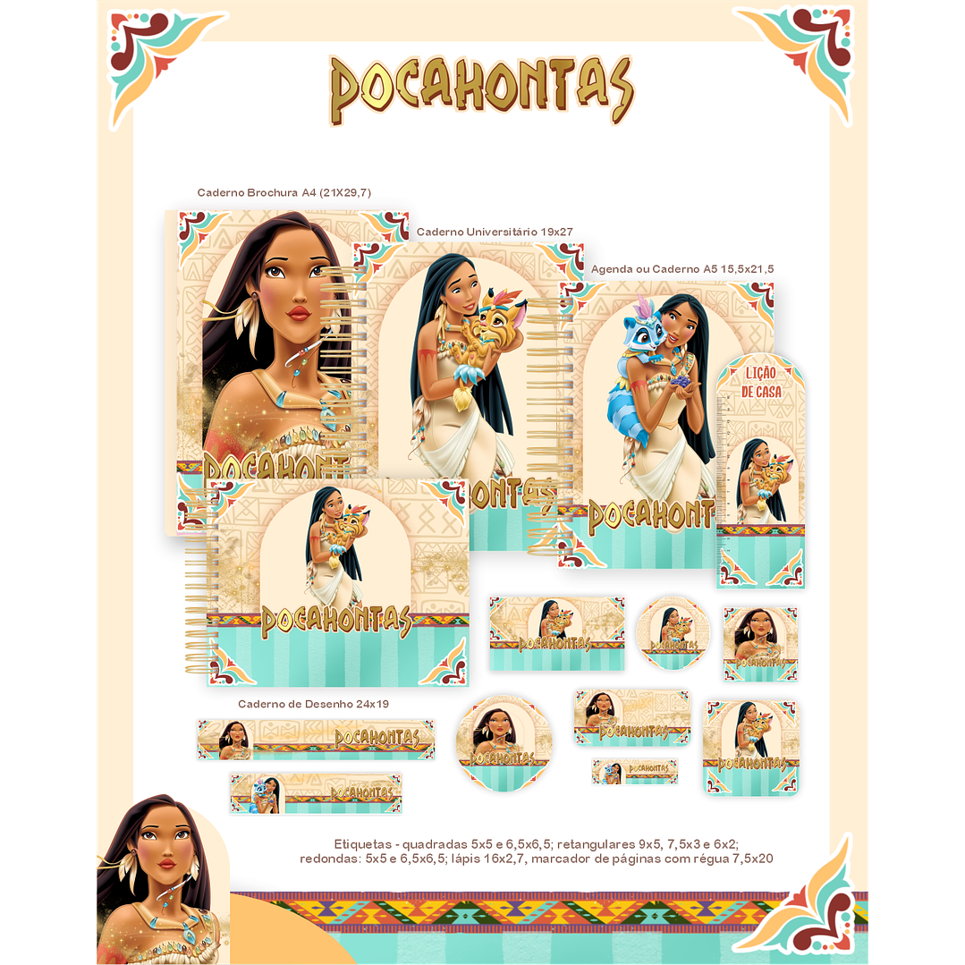 Encadernação Pocahontas - Volta às Aulas Completo 1